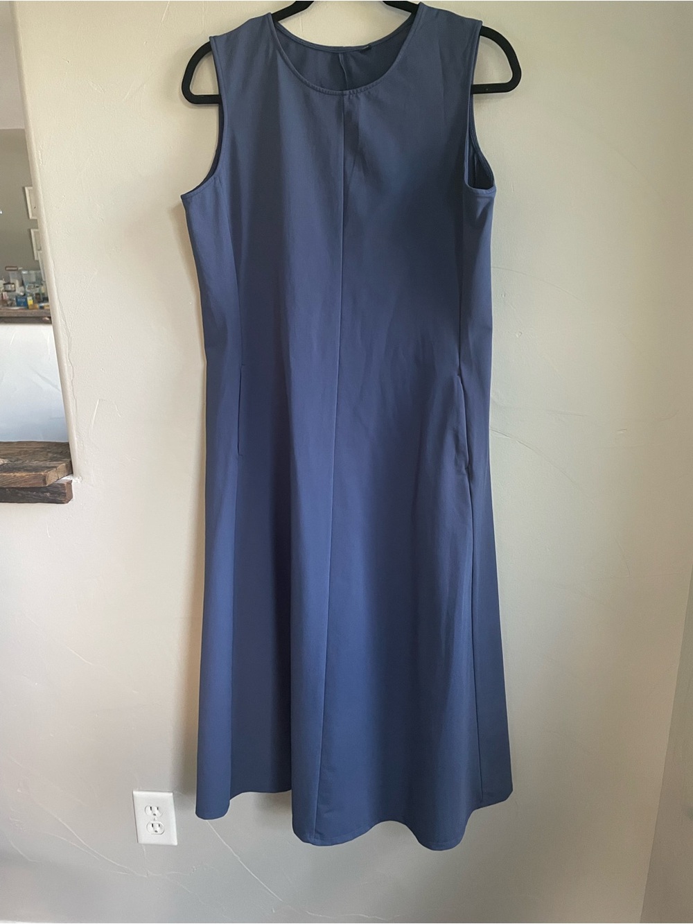 Uniqlo Sleeveless Midi Dress in Slate Blue